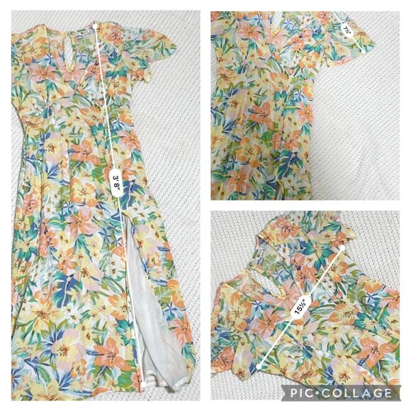 Billabong SZ M Jet Midi Dress Tropical Floral - Picture 7 of 8